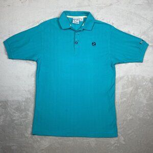 Ixspa By Jamie Sadock Mens Turquoise Polo Shirt Medium 100% Cotton